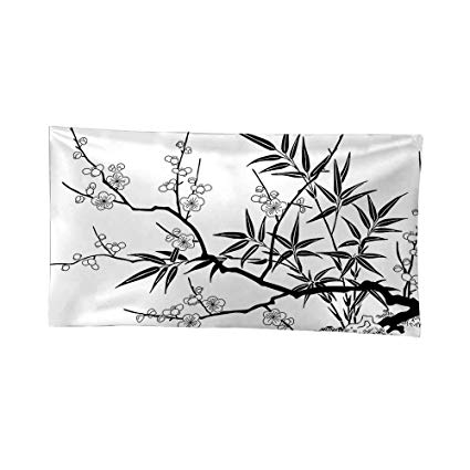 425x425 Apestry Home Decor - Japanese Cherry Blossom Drawing Black And White