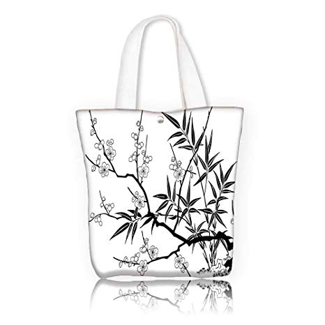 466x466 Canvas Tote Bags X X Inchdesign Your - Japanese Cherry Blossom Drawing Black And White
