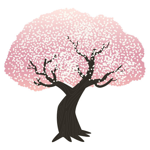 500x500 cherry blossom tree drawing cherry cherries - Japanese Cherry Blossom Tree Drawing