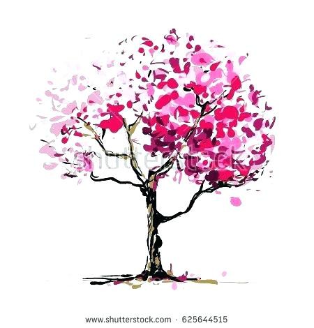 450x470 Japanese Cherry Blossom Drawing Tree Together With Free Hand - Japanese Cherry Tree Drawing