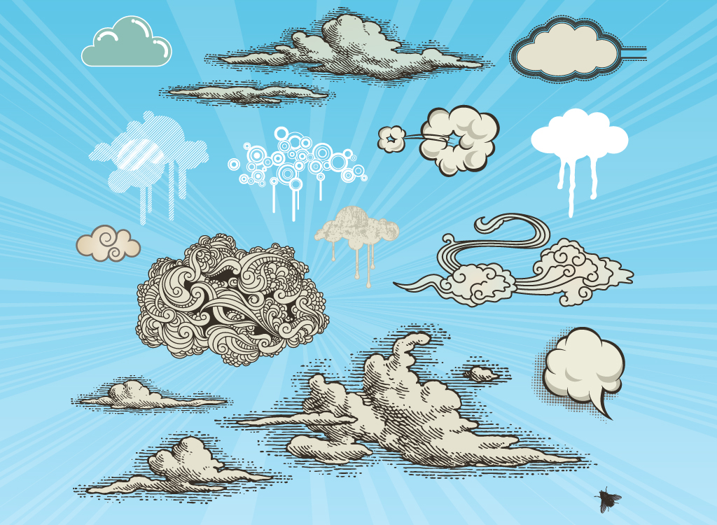 1024x750 Cloud Illustrations - Japanese Cloud Drawing
