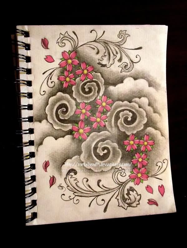 600x795 Japanese Cloud Drawing At Com Free For Personal Us On Smoke Tattoo - Japanese Cloud Drawing