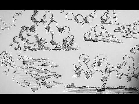 480x360 Pen And Ink Drawing Tutorials How To Draw Clouds - Japanese Cloud Drawing