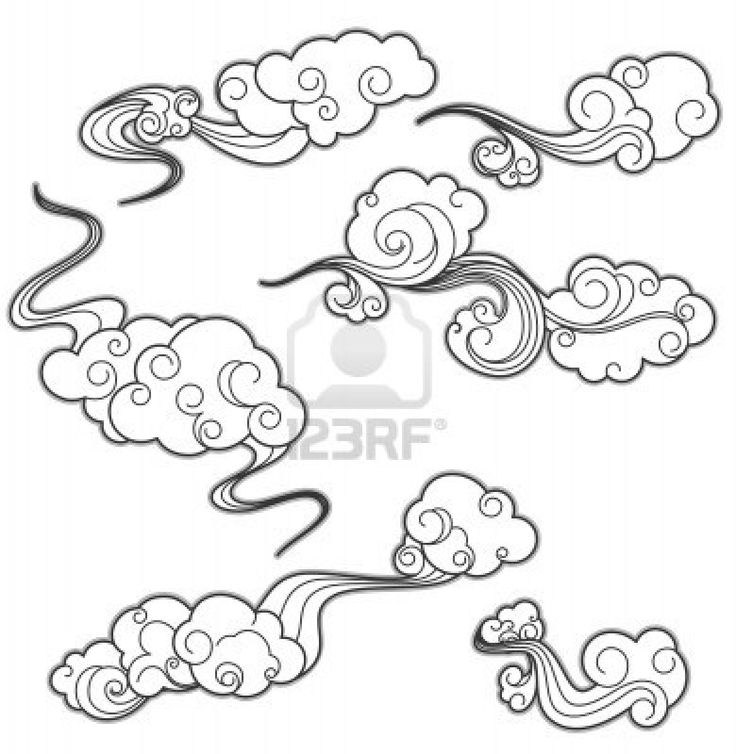 736x754 Cloud Drawing Trippy For Free Download - Japanese Cloud Drawing