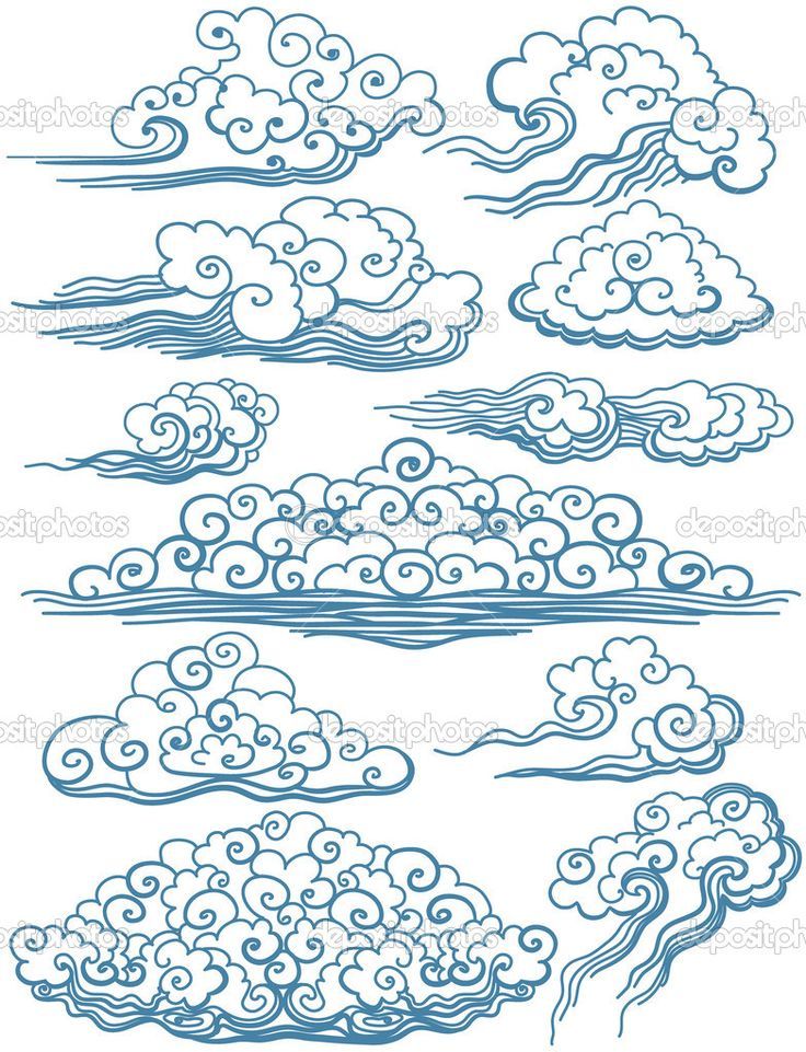 736x961 clouds drawings chinese or oriental or tibetan - Japanese Cloud Drawing