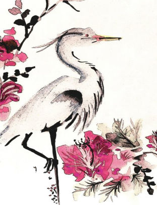 311x406 Japanese Crane Art Journal, Unlined Sketchbook Blank Artist - Japanese Crane Drawing