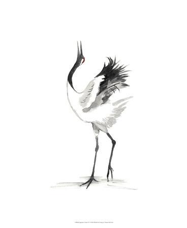 368x450 japanese cranes iv giclee print - Japanese Crane Drawing