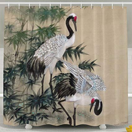 425x425 japanese crane pencil drawing mildew resistant anti - Japanese Crane Drawing
