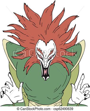 379x470 Creative Design Of Fear Japanese Demon - Japanese Demon Drawing