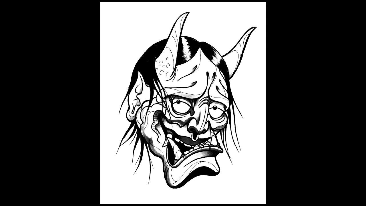 1280x720 how to draw a hannya demon mask - Japanese Demon Drawing