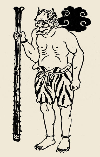 385x600 prints of demon creature from japanese folklore line drawing - Japanese Demon Drawing
