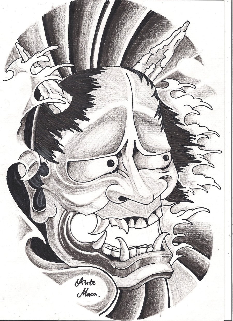 Japanese Demon Mask Drawing at Explore collection