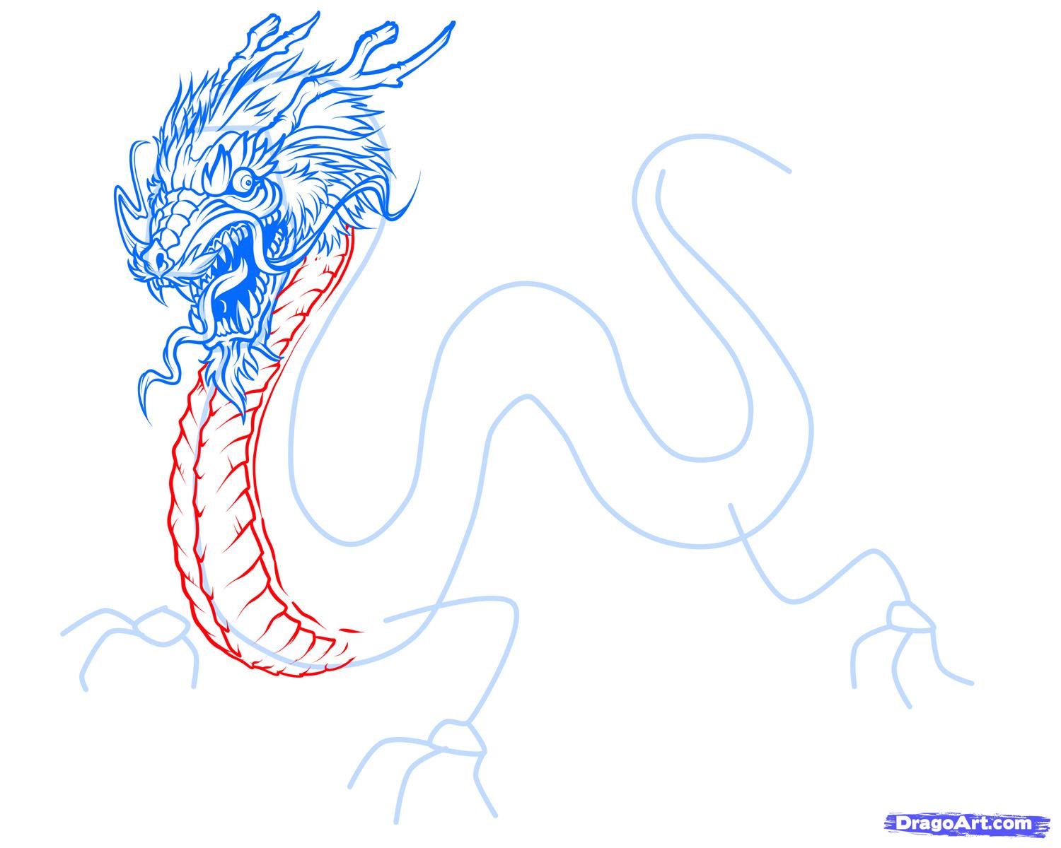 1500x1200 How To Draw A Japanese Dragon, Step - Japanese Dragon Drawing