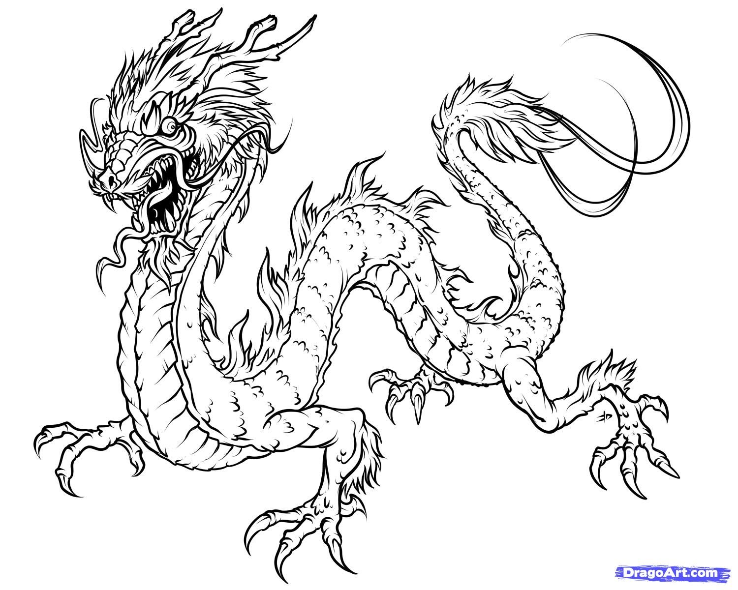 1500x1200 Diy Drawing Dragon For Free Download - Japanese Dragon Drawing