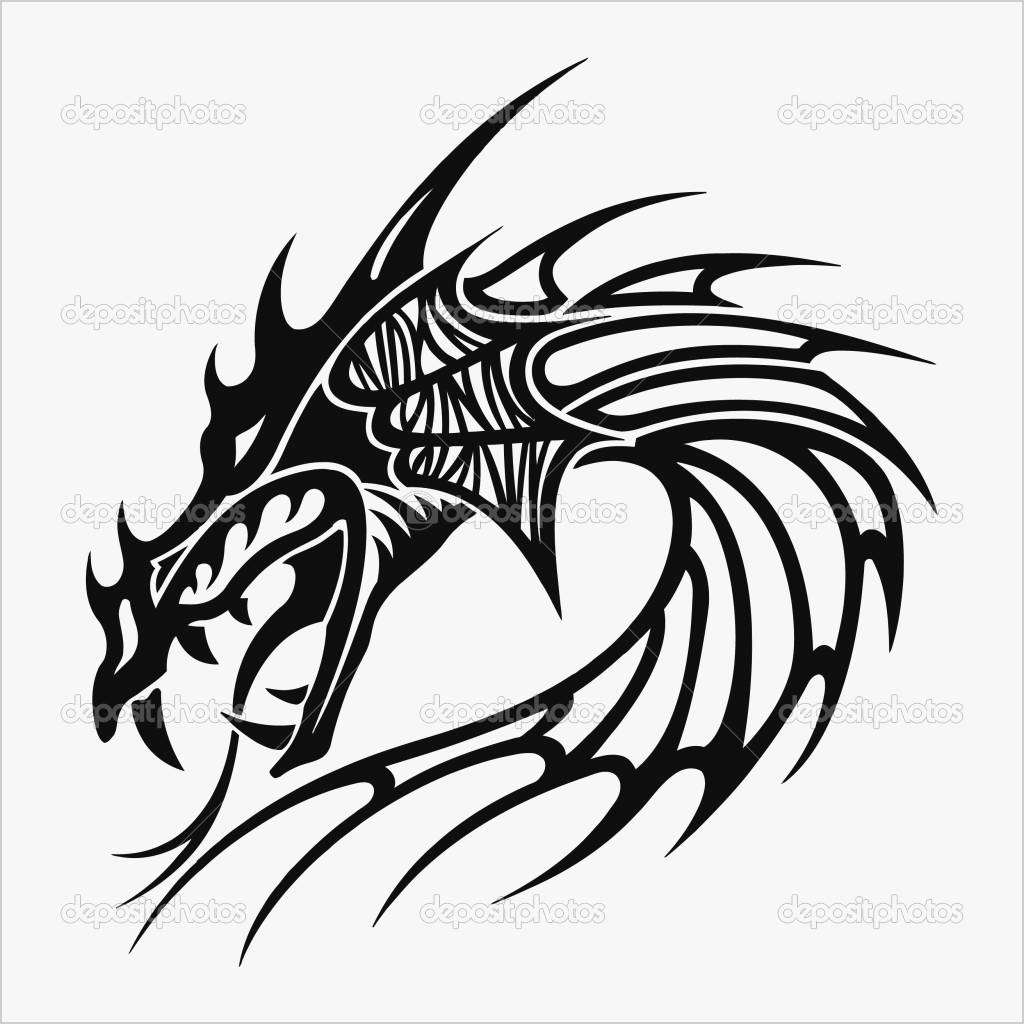1024x1024 Bearded Dragon Tattoo - Japanese Dragon Head Drawing