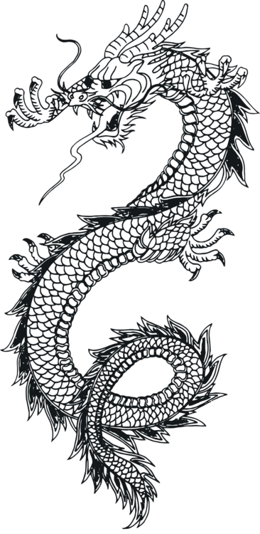 Japanese Dragon Line Drawing at PaintingValley.com | Explore collection ...