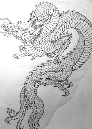 Japanese Dragon Line Drawing at PaintingValley.com | Explore collection ...