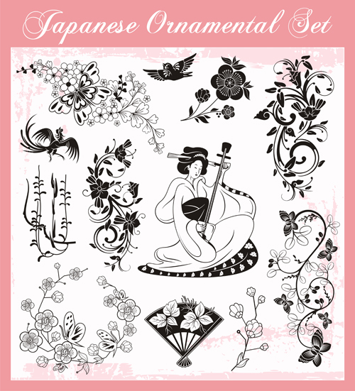 500x551 Japanese Styles Ornaments Design Vector Set Free Download - Japanese Drawing Styles