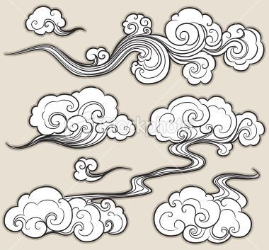 380x353 Asian Smoke Pattern - Japanese Drawing Styles