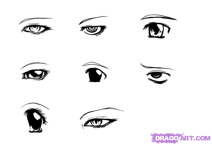 Japanese Eyes Drawing at PaintingValley.com | Explore collection of ...