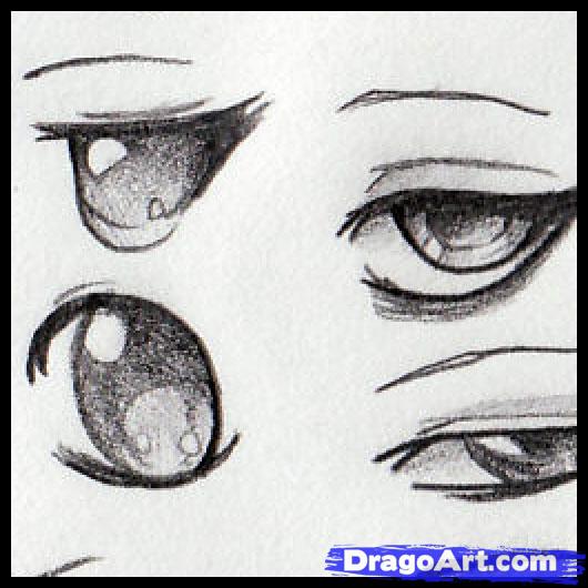 530x530 Drawing Anime Eyes, Step - Japanese Eyes Drawing