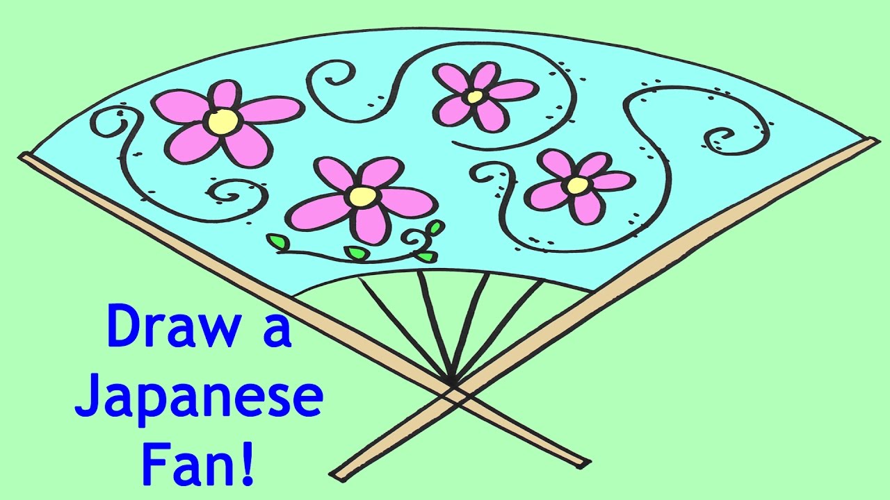 1280x720 How To Draw A Fan Step - Japanese Fan Drawing