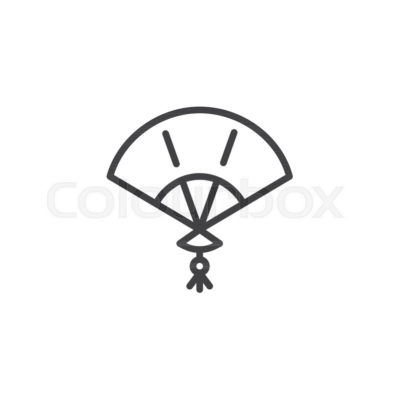 800x800 Japanese Fan Outline Icon Linear Stock Vector Colourbox - Japanese Fan Drawing