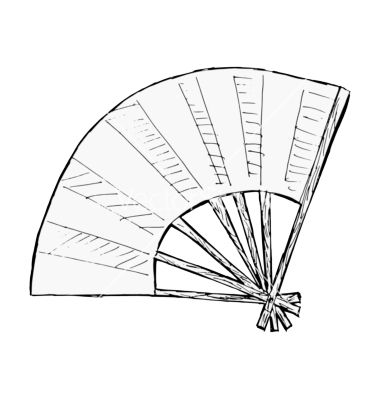 380x400 japanese fan vector image on in hermes japanese garden - Japanese Fan Drawing