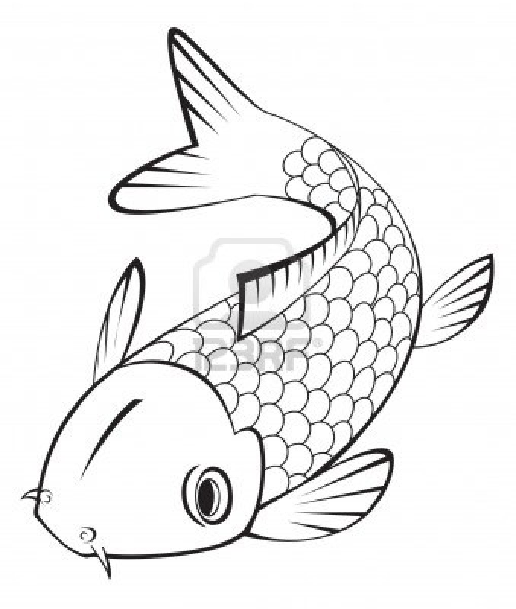 1017x1200 Simple Fish Drawing Collection Of Japanese Koi High Quality - Japanese Fish Drawing