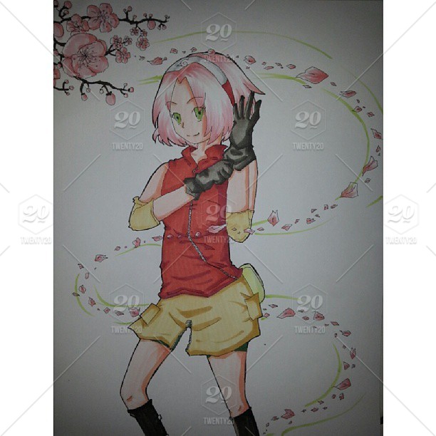 612x612 step finishing sakura haruno - Japanese Flower Drawing Styles