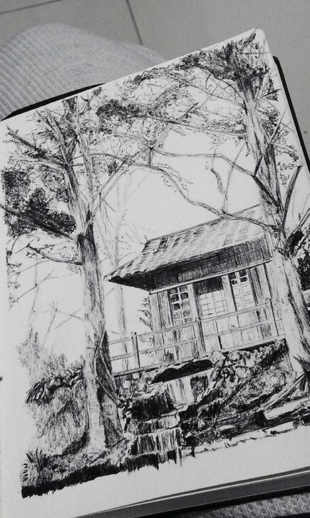 435x726 Japanese Garden House - Japanese Garden Drawing