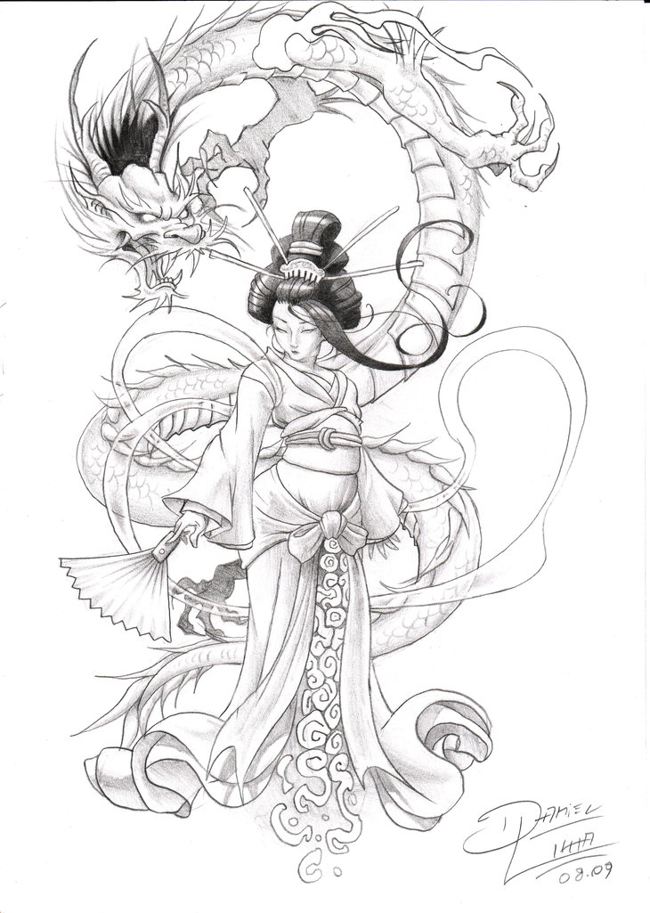 730x1025 Geisha Drawing Free Download - Japanese Geisha Drawing