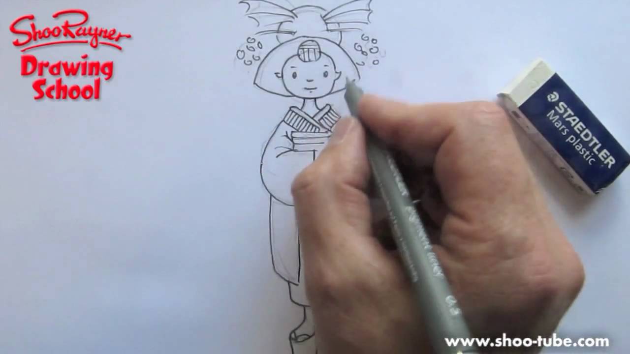 1280x720 How To Draw A Japanese Geisha Girl - Japanese Geisha Drawing
