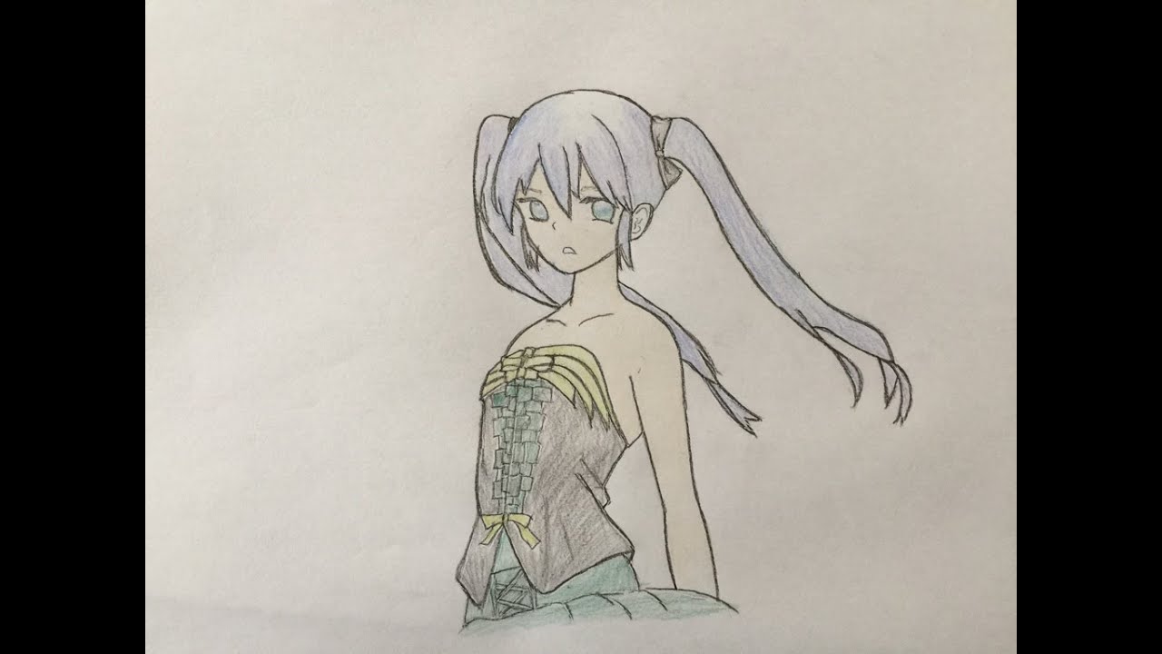 1280x720 How To Draw Miku Japanese Girl Manga Colored Pencil - Japanese Girl Drawing