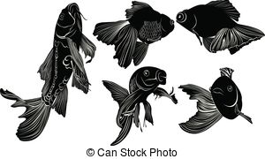 300x180 koi carp goldfish koi carp gold fish swimming upstream vector - Japanese Goldfish Drawing