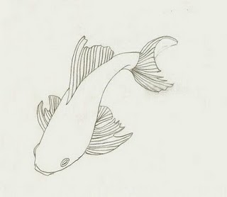 320x278 Watercolor Japanese - Japanese Goldfish Drawing