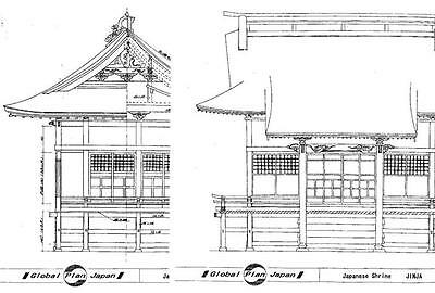 400x270 Japanese Traditional House Plan Water Wheel House Drawing Detail - Japanese House Drawing