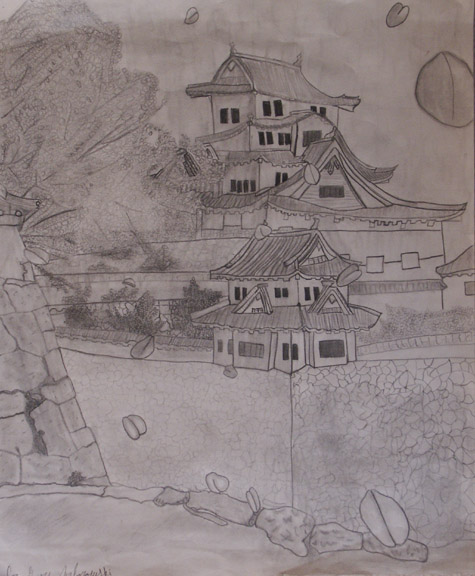 475x576 Japanese House Drawing Interesting Inktober Watercolor Ink - Japanese House Drawing