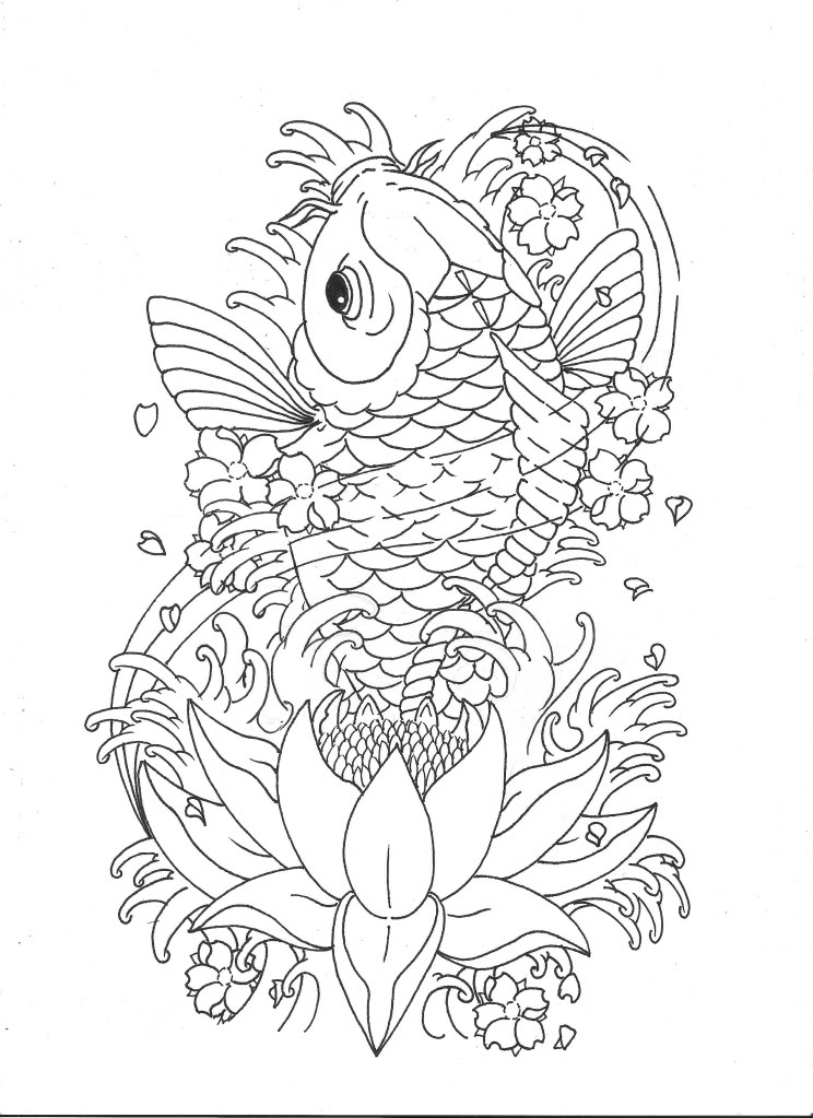 Japanese Koi Drawing At Paintingvalley Com Explore Collection Of Japanese Koi Drawing