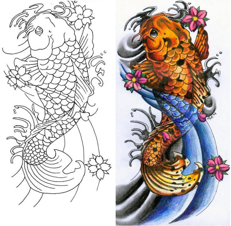 739x724 Japanese Koi - Japanese Koi Drawing