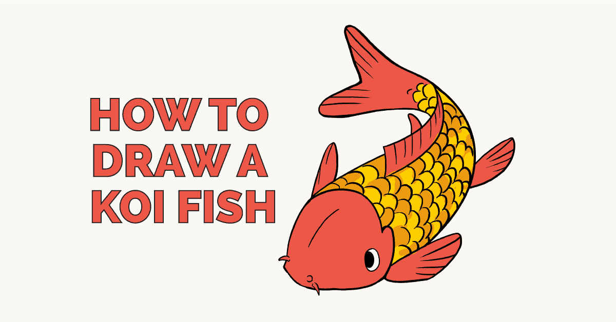 1200x628 How To Draw A Koi Fish - Japanese Koi Fish Drawing