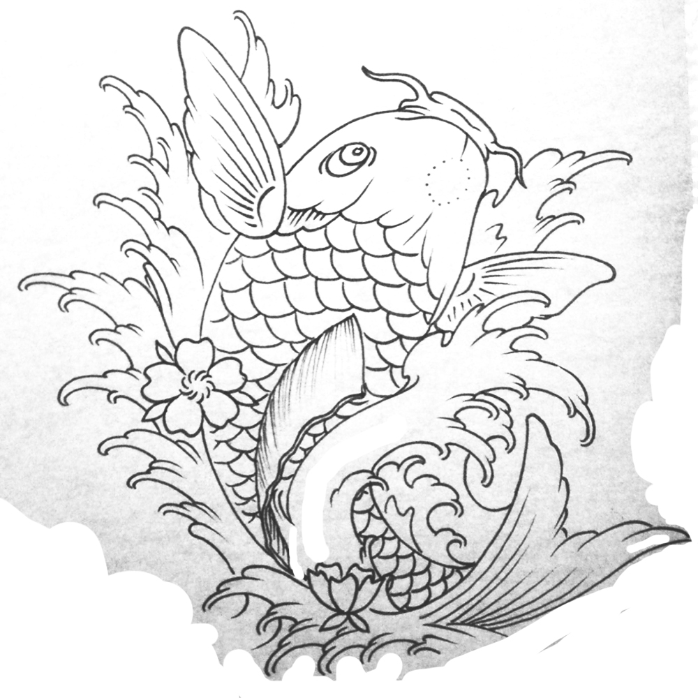 1000x1000 Koi Fish Japanese Tattoo Designs - Japanese Koi Fish Drawing