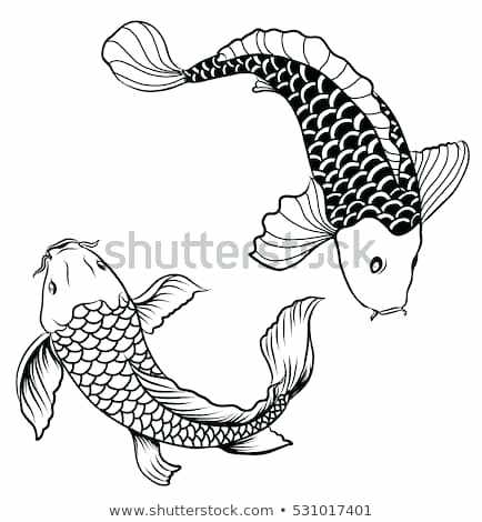 434x470 Koi Fish Outline Fish Template Stencil Designs Coloring Pages - Japanese Koi Fish Drawing
