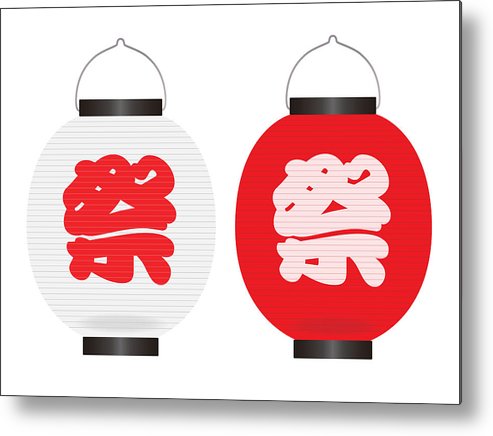493x436 Japanese Lantern Metal Print - Japanese Lantern Drawing