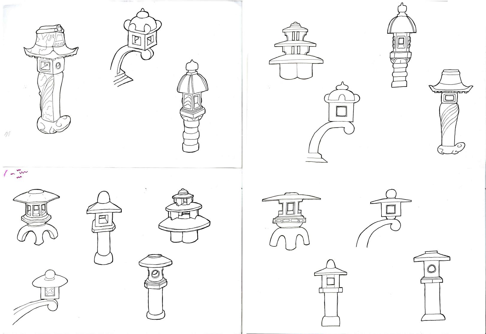 1623x1117 Japanese Stone Lantern Drawing - Japanese Lantern Drawing