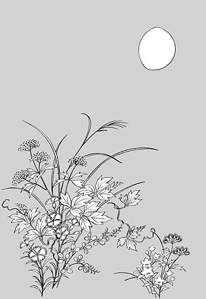 300x434 Japanese Line Drawing Plants And Flowers Vector - Japanese Line Drawing