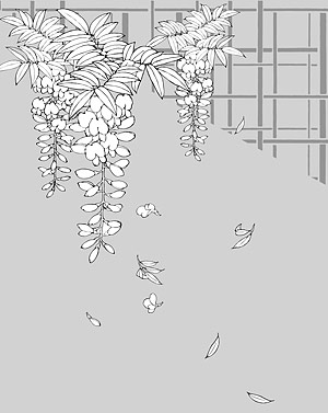 300x377 Japanese Line Drawing Plants And Flowers Vector Material - Japanese Line Drawing