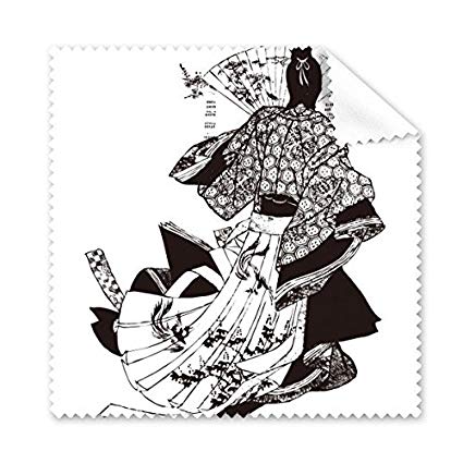 425x425 japan traditional culture black kimono woman fan line - Japanese Line Drawing