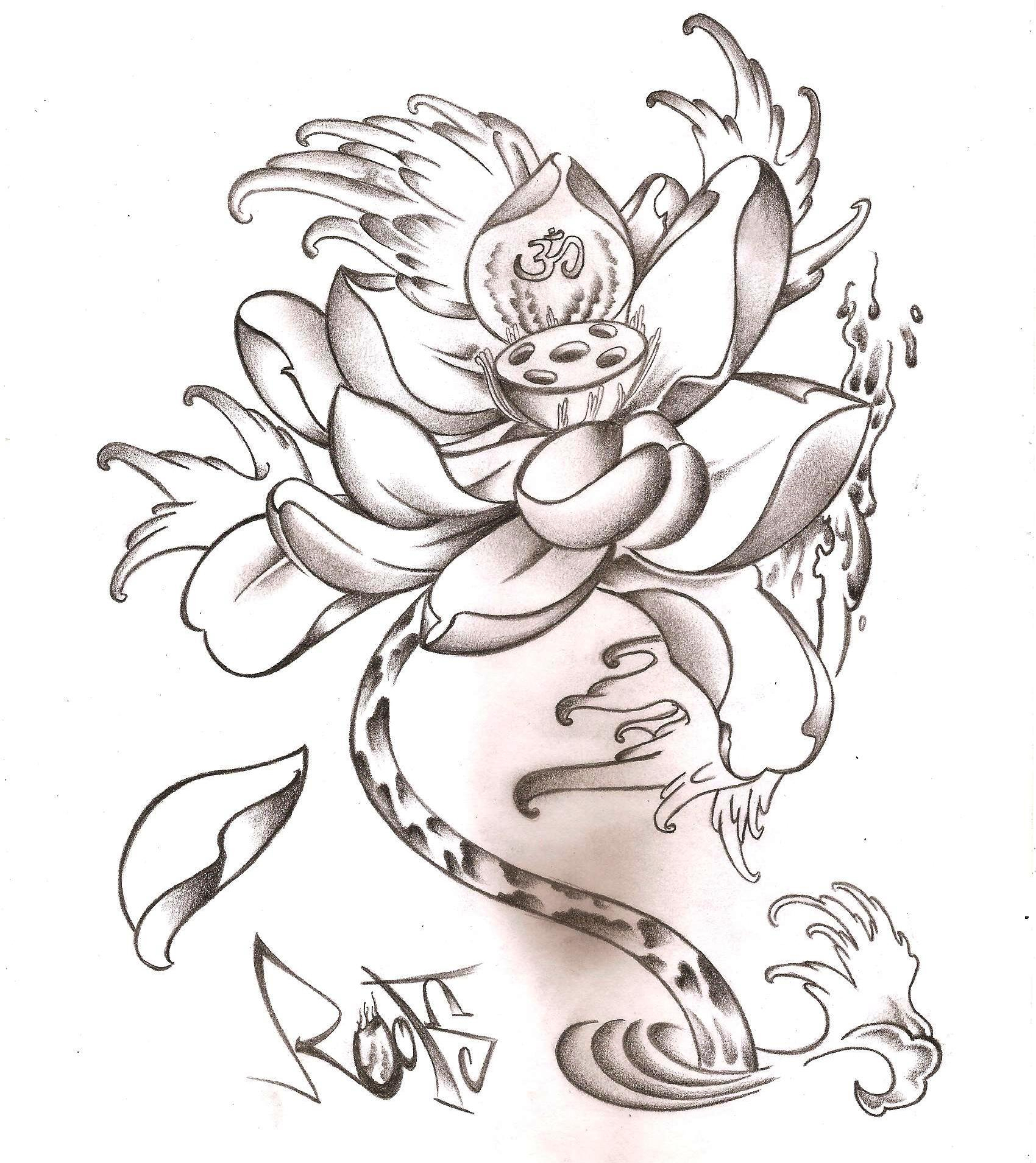 1700x1910 Lotus Flower Drawing - Japanese Lotus Drawing