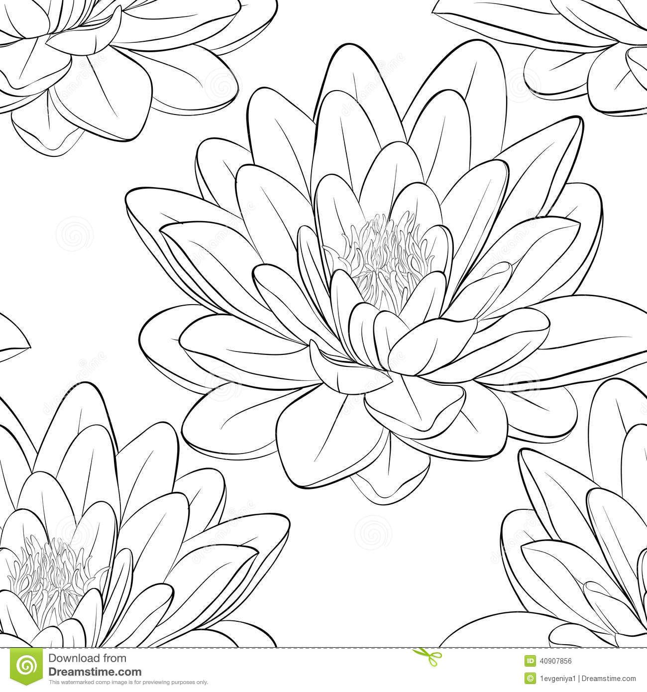 1300x1390 japanese lotus flower outline lotus flower drawing black ink - Japanese Lotus Flower Drawing